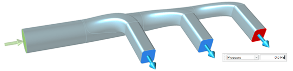 Application of the outlet pressures of the manifold