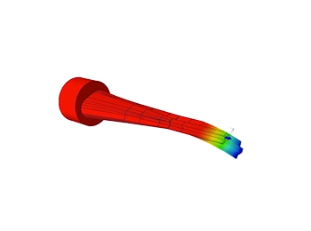 Altair Inspire Extrude simulation of a metal extrusion process, analysing material flow, die performance, and defect prediction.