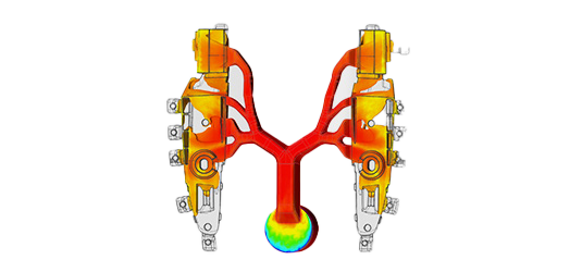 Altair Manufacturing Analysis Solution - image simulating virtual process to help reduce waste.