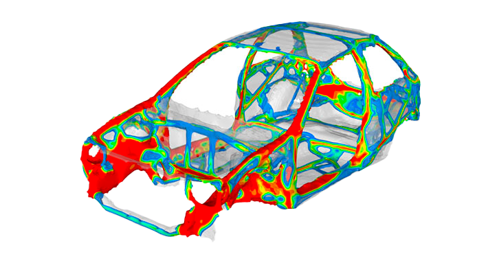 Altair Structural Analysis Solution - image of a car body, showcasing structural integrity.