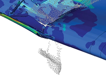 Altair Radioss maritime and energy simulation analysing structural integrity and fluid-structure interactions in offshore applications.
