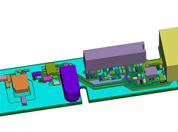 Altair SimLab electronic system simulation visualising thermal and mechanical performance of circuit boards and components.