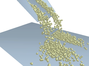 Altair EDEM BulkSim interface showing selection display settings. The image presents the user interface with tools for selecting and analysing material behaviour, enhancing precision in bulk handling simulations.