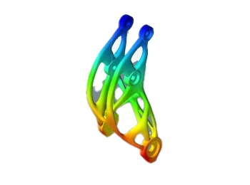 A 3D model optimised using Altair Inspire 3D, demonstrating lightweight design and part validation for improved performance in engineering applications.