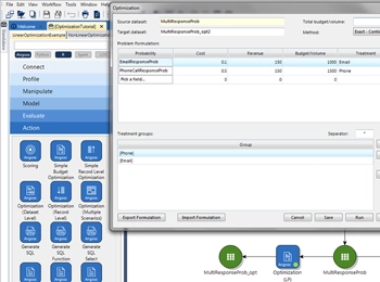 A machine learning-driven budget optimisation tool, showcasing an intuitive interface for predictive modelling and data-driven decision-making.