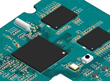 Altair PollEx PCB review process for design validation. The image shows an engineer reviewing a detailed circuit board layout, illustrating the software’s role in detecting design errors, optimising routing, and ensuring compliance with industry standards.