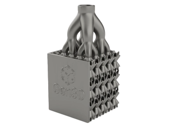A strut-based heat exchanger model created with Altair Sulis, showcasing advanced lattice structures for optimised thermal performance in additive manufacturing.