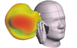 Altair Electronics em Analysis Soltion - image a human dummy holding a phone near their ear to simulate the electromagnetic field surrounding the smartphone.